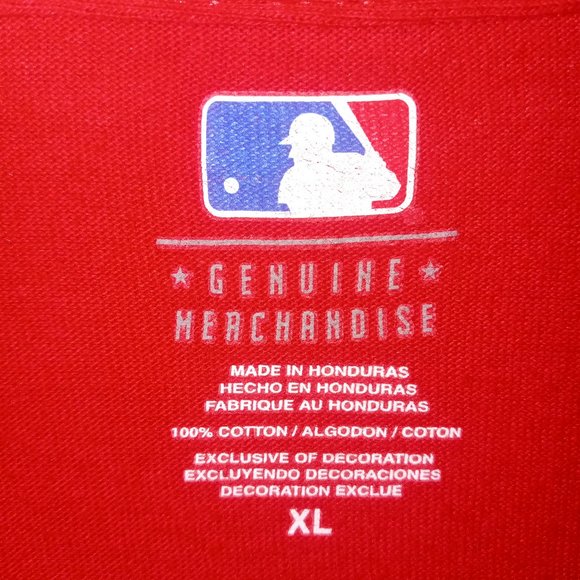 NL 2009 PHILADELPHIA PHILLIES WORLD SERIES CHAMPIONSHIP MENS RED TEE SHIRT SZ XL - Picture 3 of 4